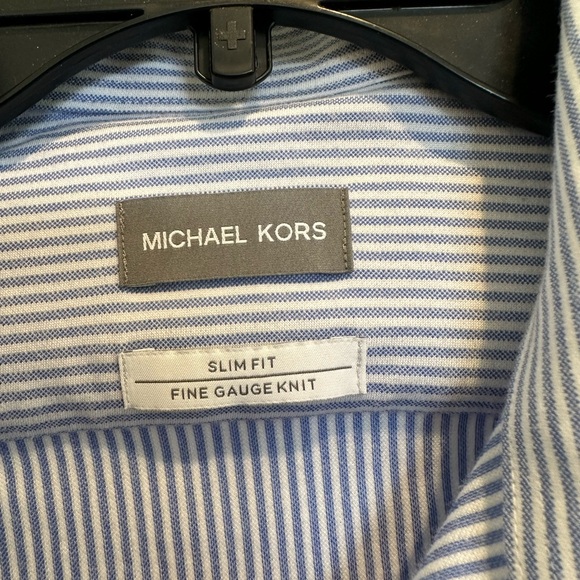 Michael Kors Slim-Fit Stretch Cotton Blend Shirt - Picture 4 of 5